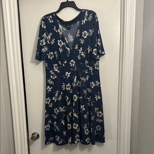 Torrid Navy Dress with White Floral Design